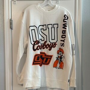 Locale OSU Cowboys White Graphic Crewneck Sweater Game Day Apparel University XL